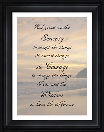 Framed Serenity Prayer - landscape Print