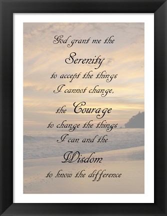 Framed Serenity Prayer - landscape Print