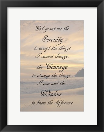 Framed Serenity Prayer - landscape Print