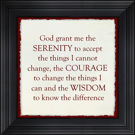 Framed Serenity Prayer - red border Print