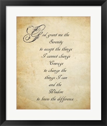 Framed Serenity Prayer - quote Print