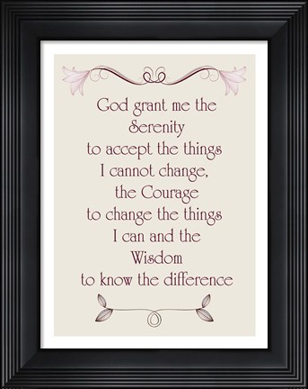 Framed Serenity Prayer quote Print