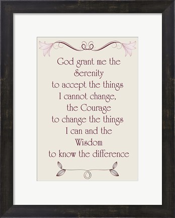 Framed Serenity Prayer quote Print