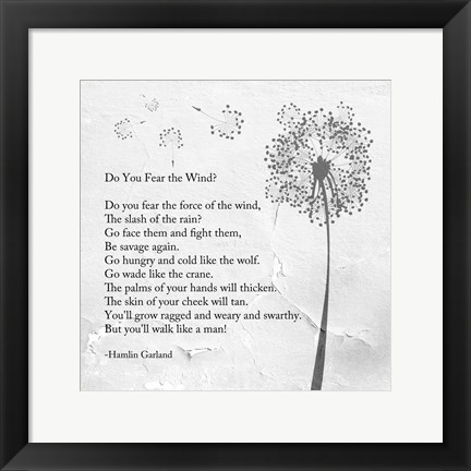 Framed Hamlin Garland - Do You Fear the Wind Print