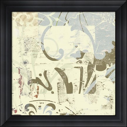 Framed Floral Swhirls I Print