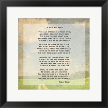 Framed Robert Frost Road Less Traveled Poem Print