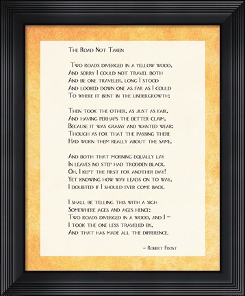 Framed Road Not Taken Print
