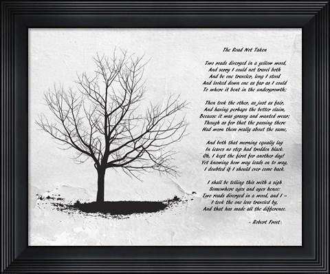 Framed Robert Frost The Road Not Taken Print