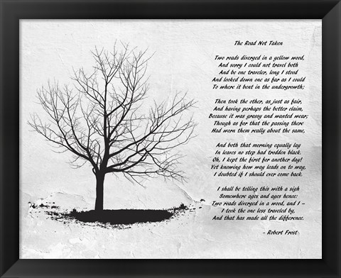 Framed Robert Frost The Road Not Taken Print