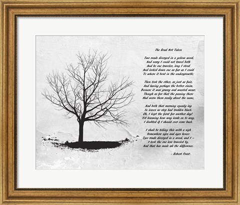 Framed Robert Frost The Road Not Taken Print