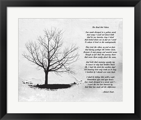 Framed Robert Frost The Road Not Taken Print