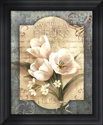 Framed Marche Aux Fleurs Print