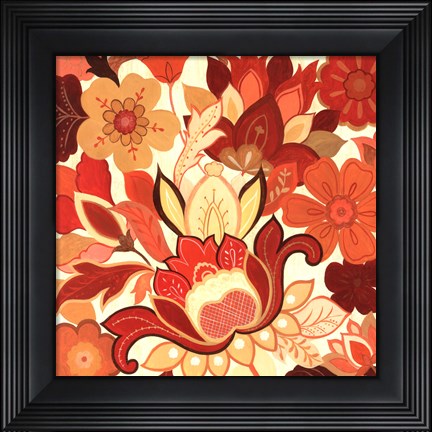 Framed Vermillion Garden II Print