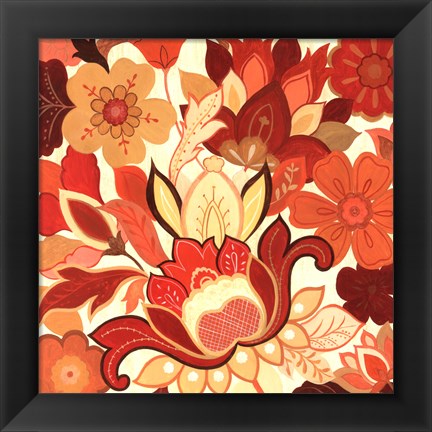 Framed Vermillion Garden II Print