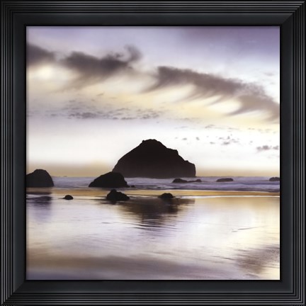 Framed Twilight On The Coastline Print