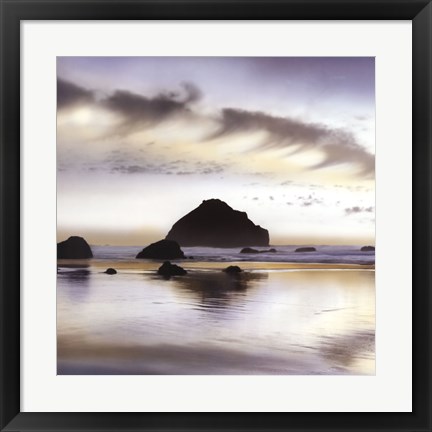 Framed Twilight On The Coastline Print