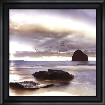 Framed Sunset At Trebarwith Strand Print