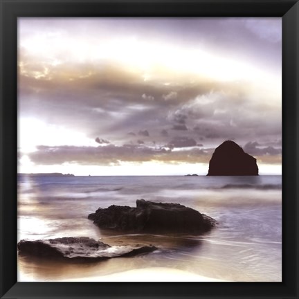 Framed Sunset At Trebarwith Strand Print