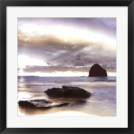 Framed Sunset At Trebarwith Strand Print