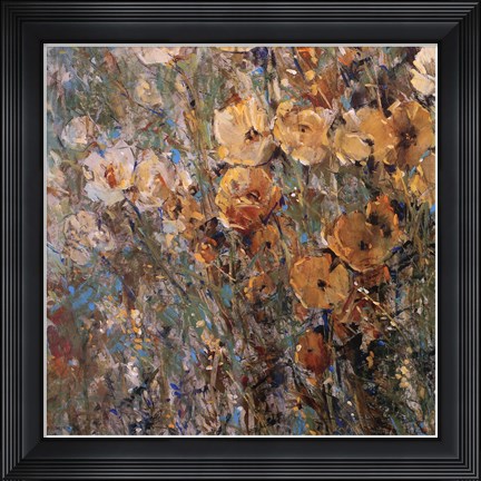 Framed Amber Poppy Field I Print