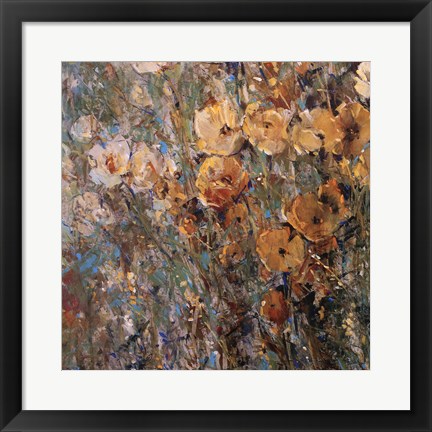 Framed Amber Poppy Field I Print