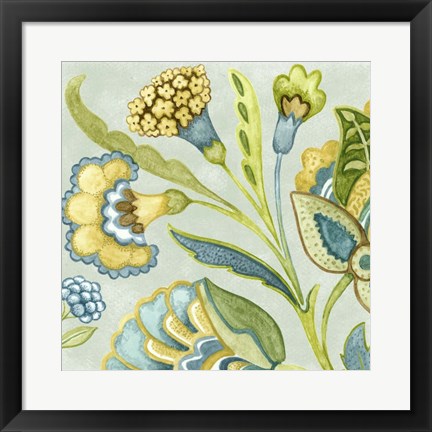 Framed Decorative Golden Bloom I Print