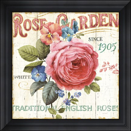 Framed Rose Garden I Print