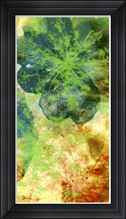 Framed Teal &amp; Silhouettes II Print