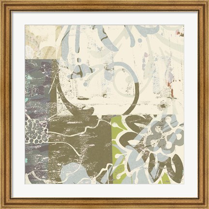 Framed Floral Swhirls II Print