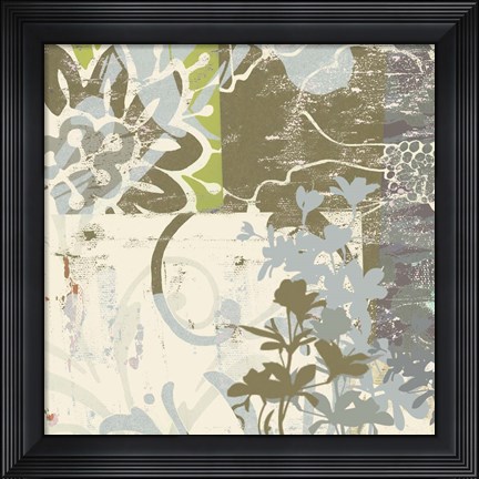 Framed Floral Swhirls IV Print