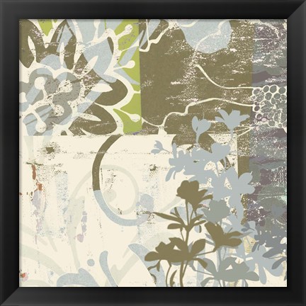 Framed Floral Swhirls IV Print