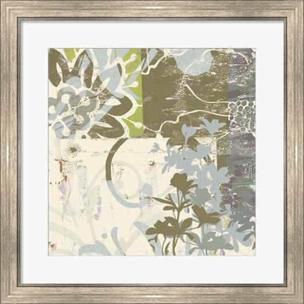 Framed Floral Swhirls IV Print