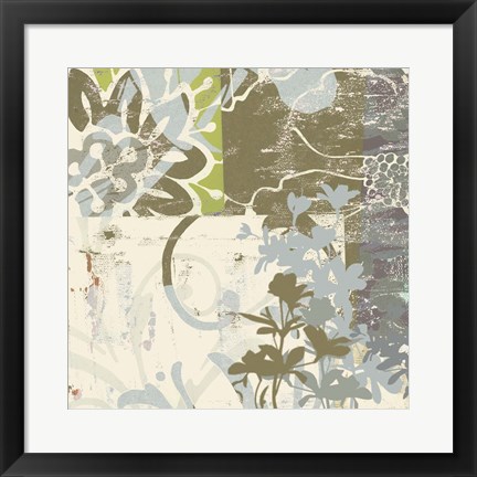 Framed Floral Swhirls IV Print