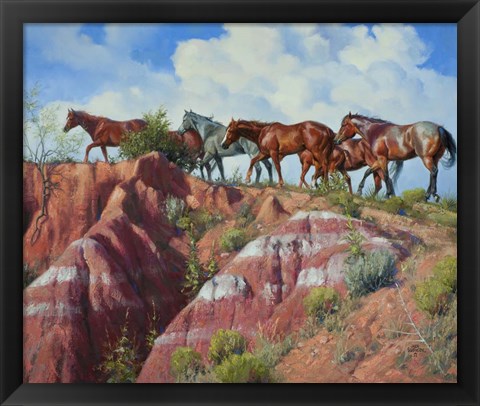 Framed Colored Clay &amp; Quarterhorse Print