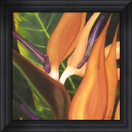Framed Bird Of Paradise Tile I Print