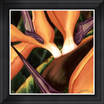 Framed Bird Of Paradise Tile II Print