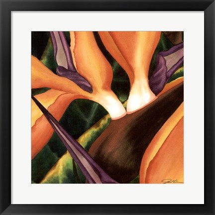 Framed Bird Of Paradise Tile II Print