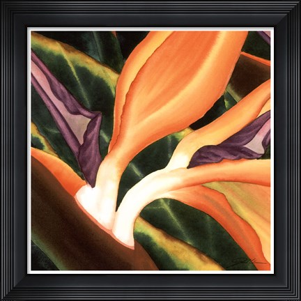 Framed Bird Of Paradise Tile III Print