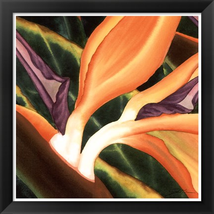 Framed Bird Of Paradise Tile III Print