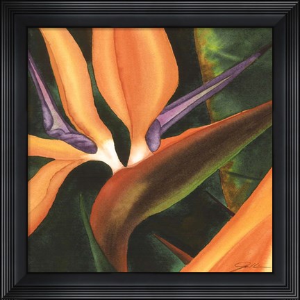 Framed Bird Of Paradise Tile IV Print