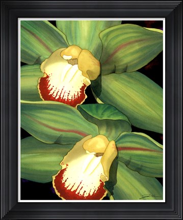 Framed Lime Orchid I Print