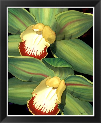 Framed Lime Orchid I Print