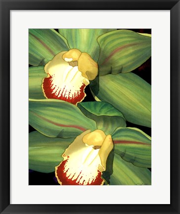 Framed Lime Orchid I Print