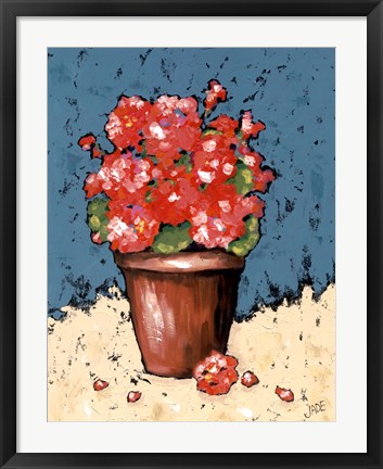 Framed Bright Geraniums Print