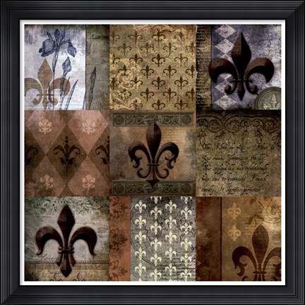 Framed Fleur-de-Lis 9-Patch Print