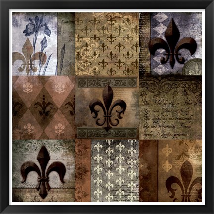 Framed Fleur-de-Lis 9-Patch Print