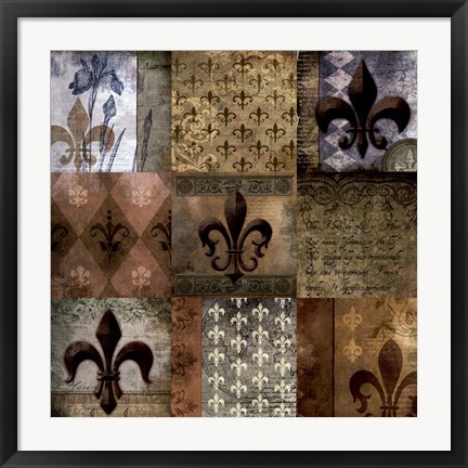 Framed Fleur-de-Lis 9-Patch Print