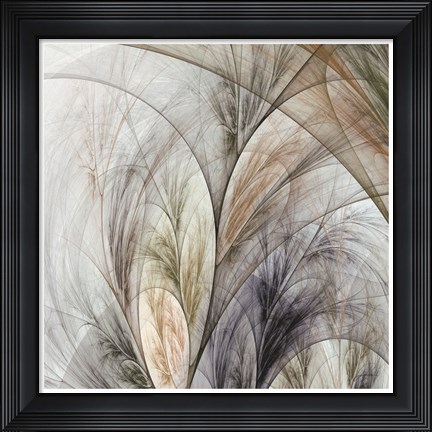 Framed Fractal Grass V Print