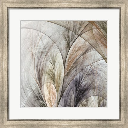 Framed Fractal Grass V Print