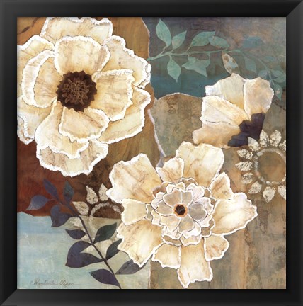 Framed Flowers At Dawn I Print